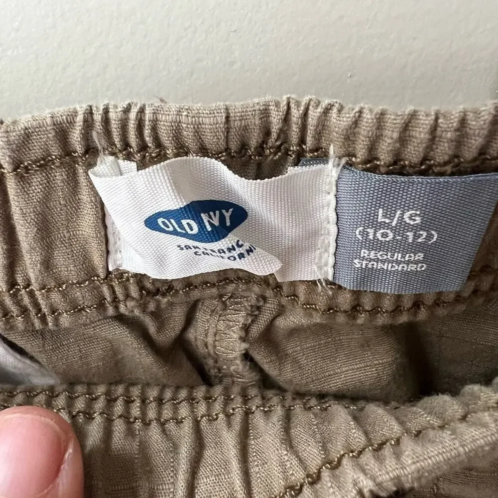 Old Navy Khaki Jogger Built-In Flex Pants Sz Large / 10-12 Boys